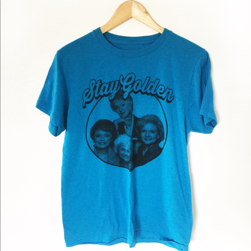 GOLDEN GIRLS novelty graphic blue tee shirt